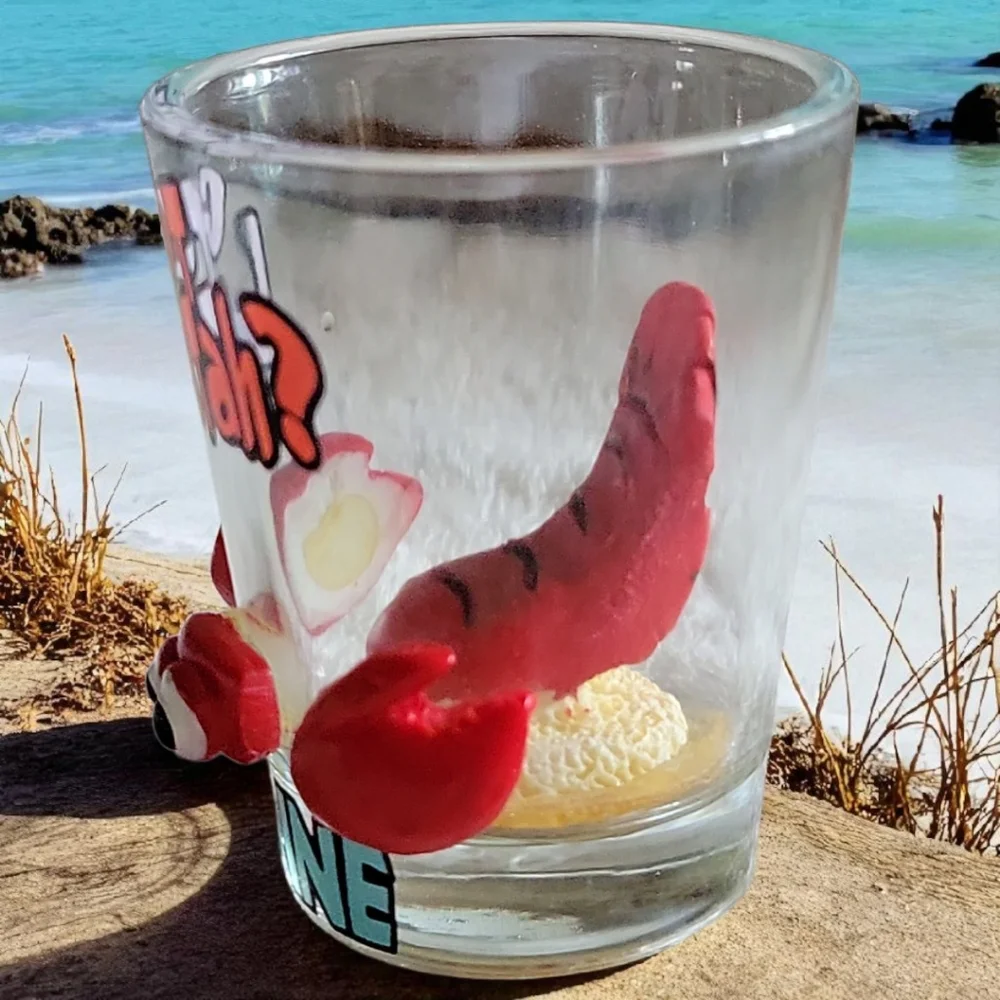 Vtg 90s Whimsical 3D Got Lobstah? Maine Bar Tavern Ocean Sea Lobster Shot Glass